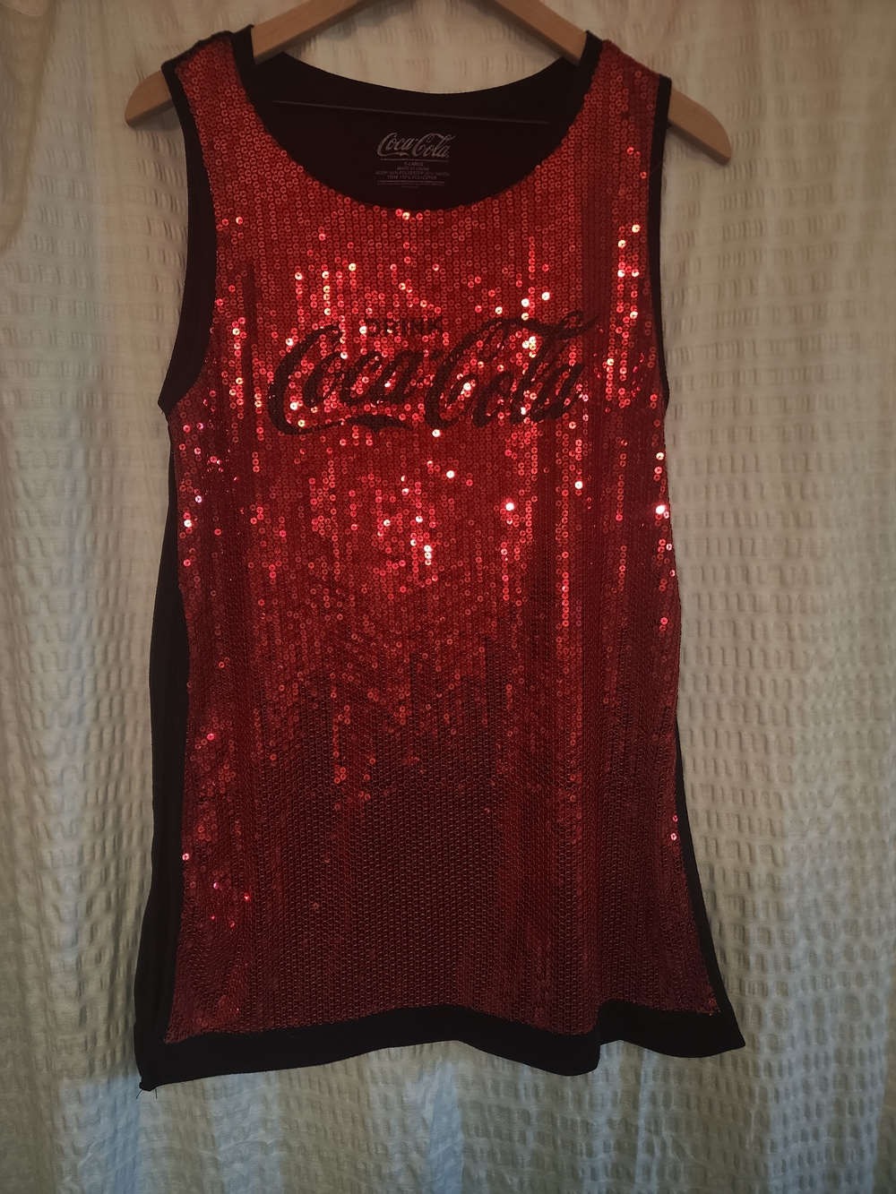 Coca-Cola Red Sequin Tank Top- XL- GUC
